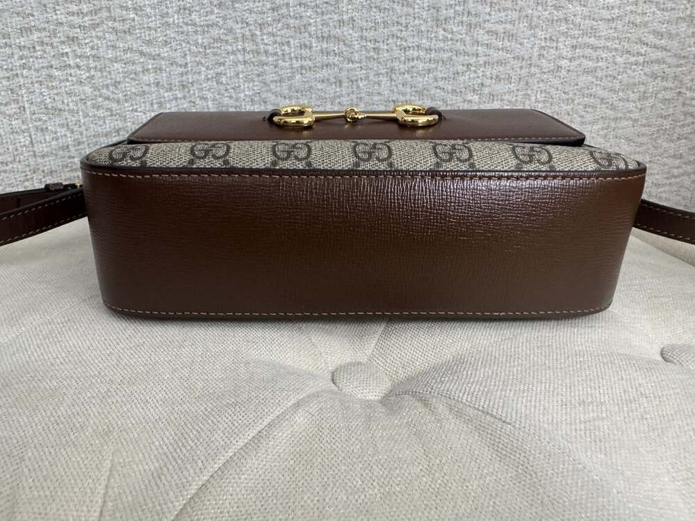 Gucci GG Monogram Crossbody Bag Zip Beige Brown Gold HW Small w/ Dust Bag - Picture 3 of 15